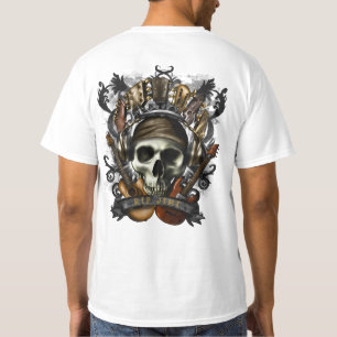 Personnalisez guitares Rock N Roll crâne T-shirt H