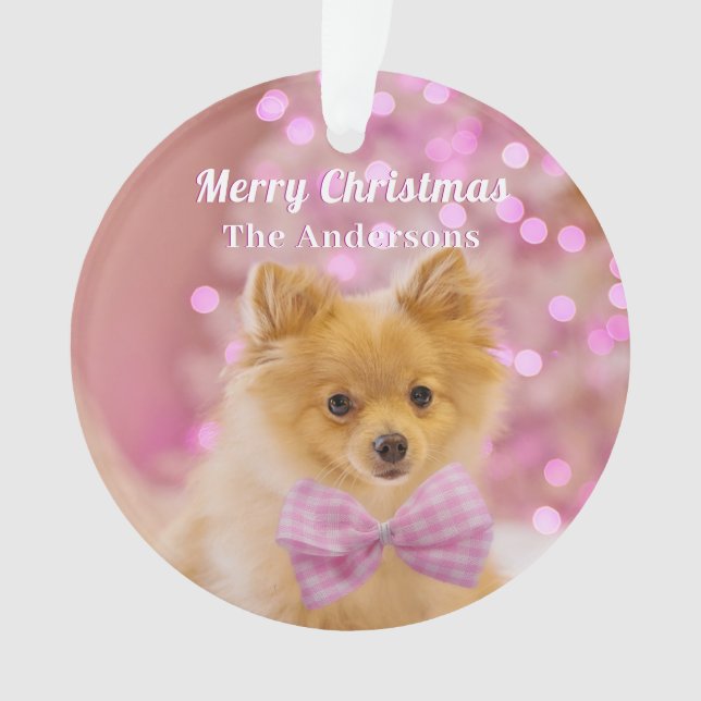 Personnalisez Joyeux Noël & Nom, Chien mignon/Arbr (devant)