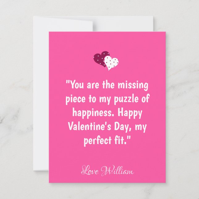 Personnalisez la carte de la Saint-Valentin pour u (Devant)