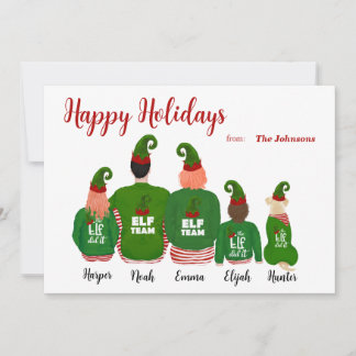 Personnalisez la carte de Noël personnalisée Elfes