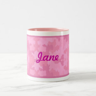 Personnalisez la tasse rose de camouflage