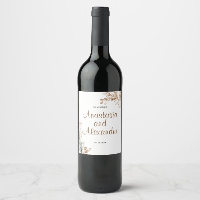 Personnalisez le Étiquette de vin. Branche d'olive (Devant)