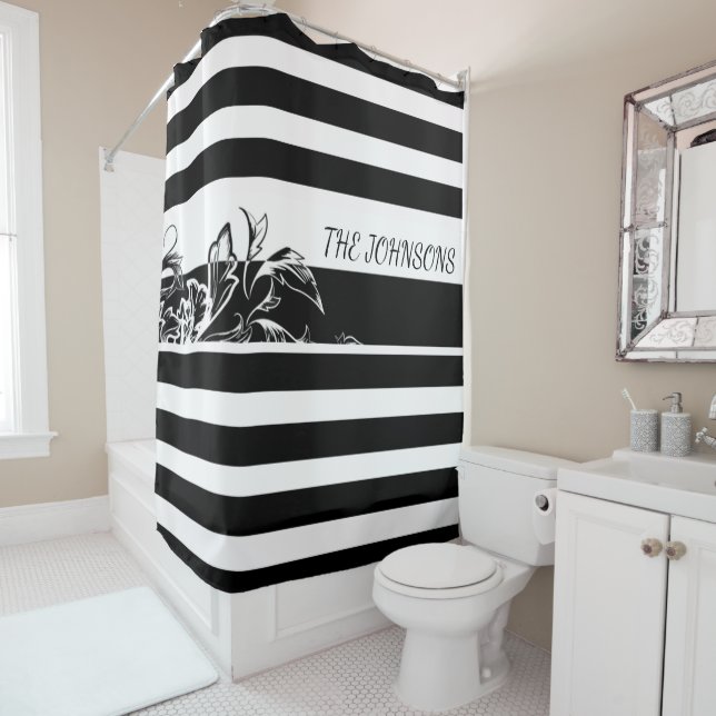 Personnalisez le rideau en douche noir de (En situation)