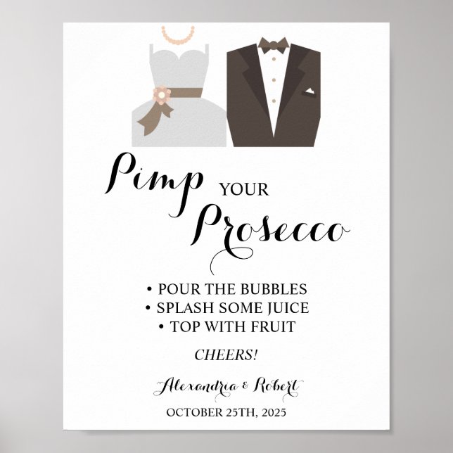 Personnalisez votre affiche de mariage Prosecco Ma (Devant)