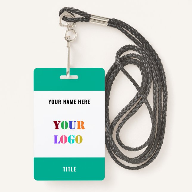 Personnalisez Votre Nom De Logo Badge Professionne (Devant avec lanière)