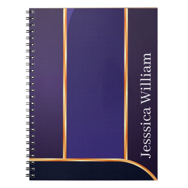 Personnalisez Votre Nom Élégant Cahier Violet de L (Devant)