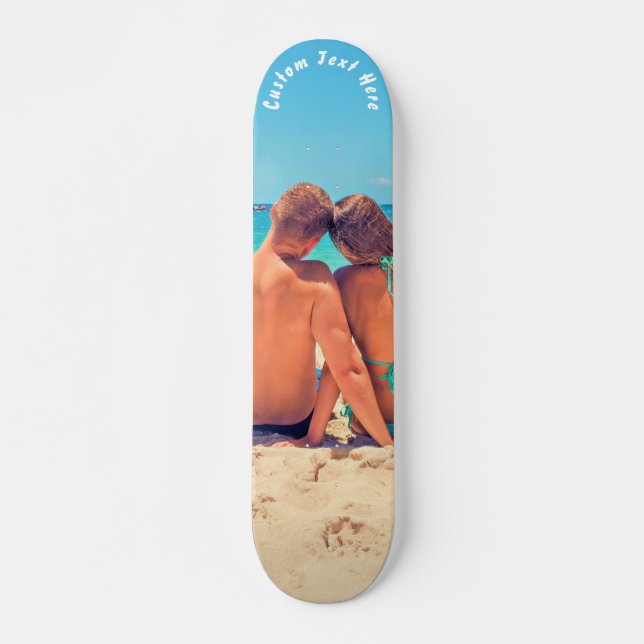 Personnalisez votre skateboard photo avec du texte (Devant)