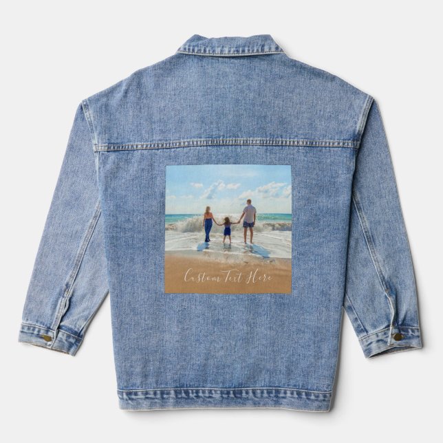 Personnalisez votre veste photo Denim avec texte (Verso)