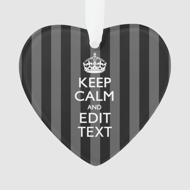 Personnalized KEEP CALM Your Text on Black Stripes (devant)