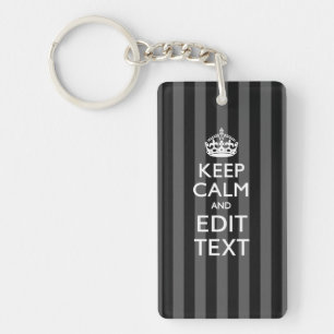 Personnalized KEEP CALM Your Text on Black Stripes