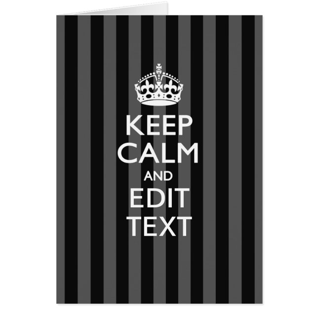 Personnalized KEEP CALM Your Text on Black Stripes (Devant)