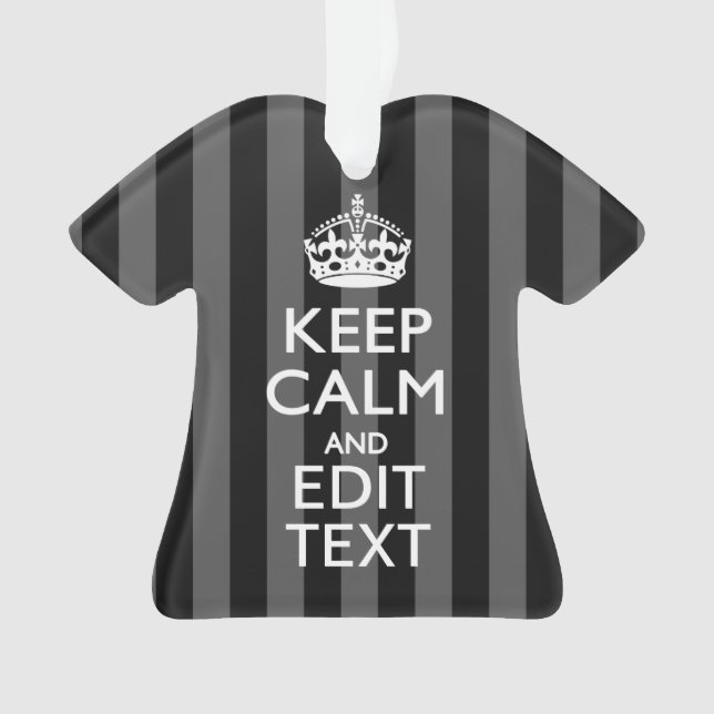 Personnalized KEEP CALM Your Text on Black Stripes (devant)