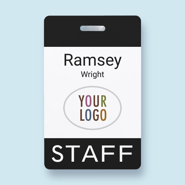 Personnel de l'événement Nom moderne Badge Logo pe (MISOOK Event Staff Lanyard Name Badge Black)