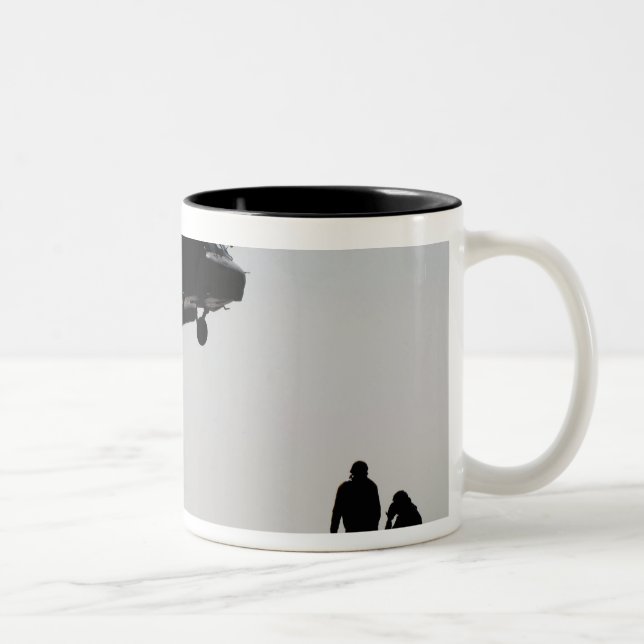 Personnel fast-rope out of an SH-60F Two-Tone Coffee Mug (Right)