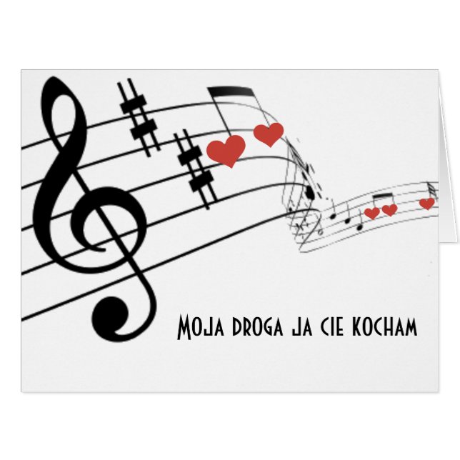 Personnel musical avec des notes et des coeurs (Devant horizontal)