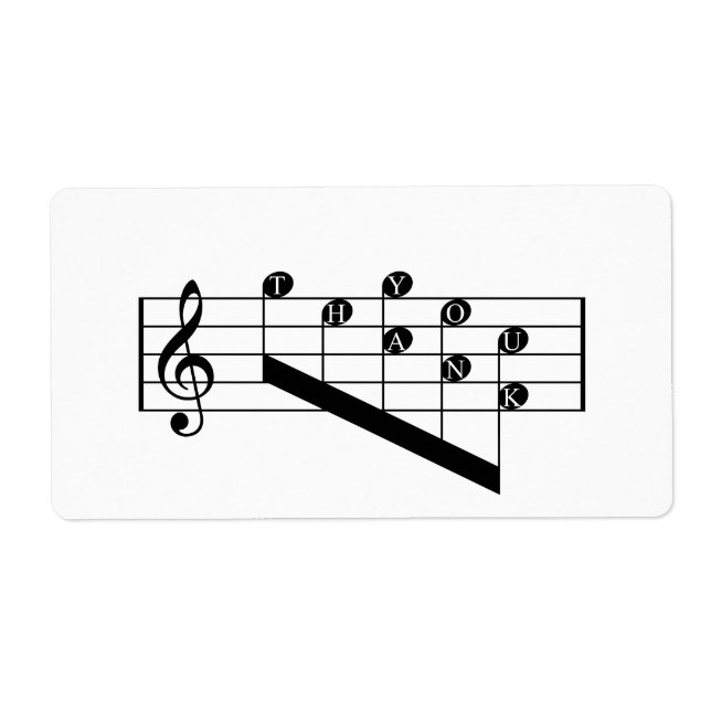 Personnel Musical Treble Clef Merci Notes Design (Devant)