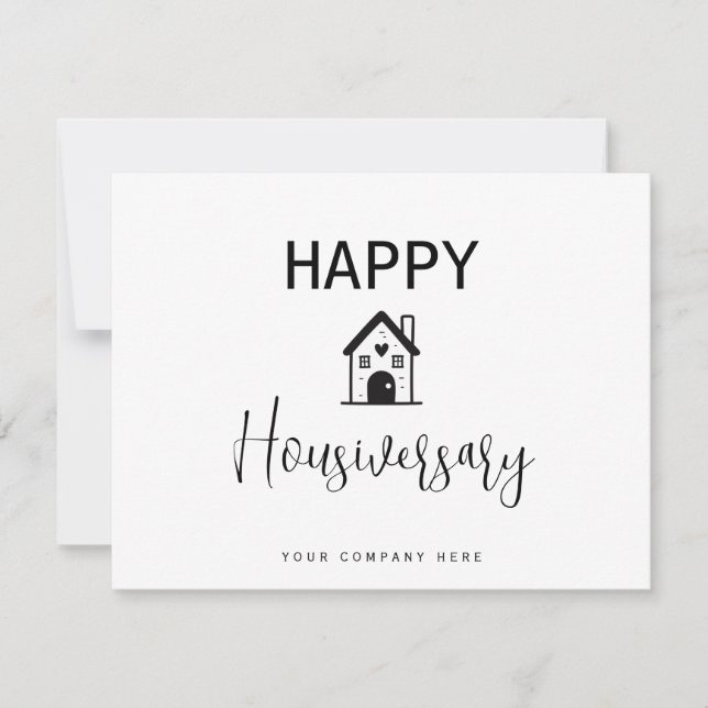 Persononalized Happy Housiversary Heart Realty  Card (Front)