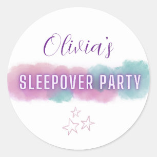 Personzalised Sleepover Party Classic Round Sticker