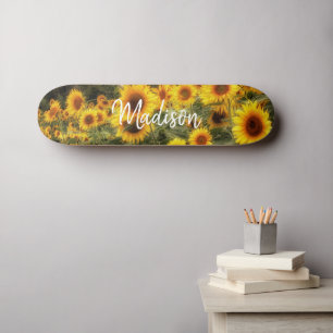 Personzlied Sunflower Field Photo Skateboard