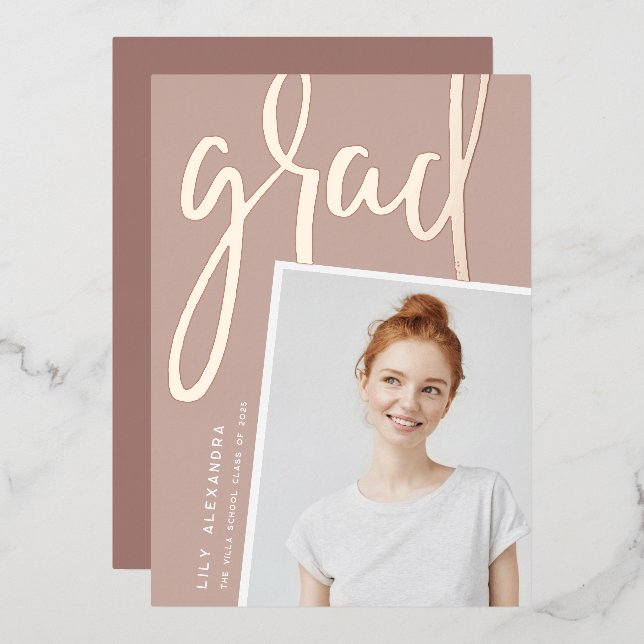 Perspective Foil | Faire-part d'obtention d'une li (Recto/Verso)