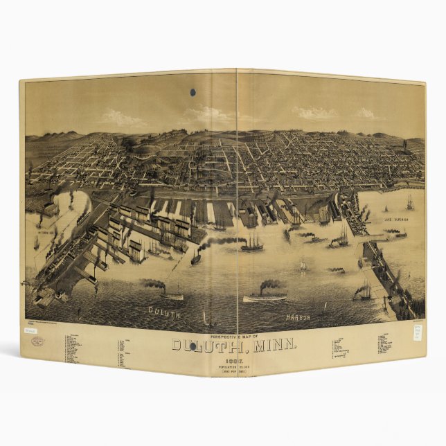 Perspective Map of Duluth Minnesota (1887) Binder (Background)