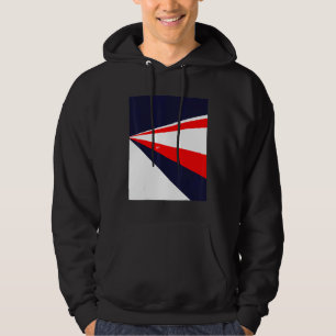 Perspective retro design red white blue hoodie