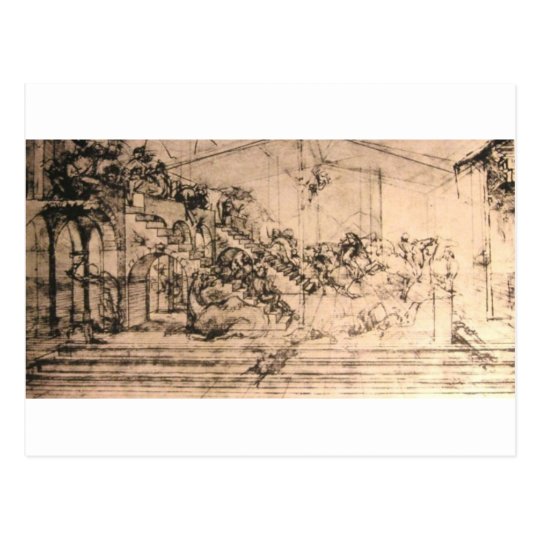 Perspective study for the Adoration of the Magi Postcard