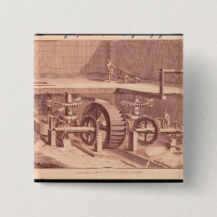 Perspective view of a 'Patouillet' 2 Inch Square Button