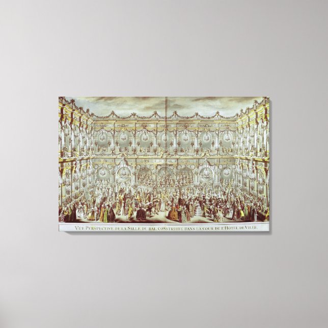 Perspective view of the ballroom constructed canvas print (Front)