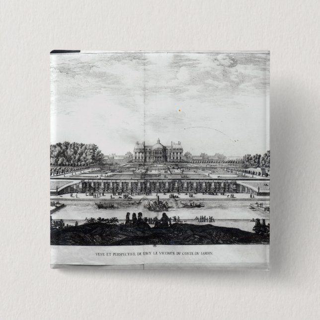 Perspective View of the garden fa�ade 2 Inch Square Button (Front)