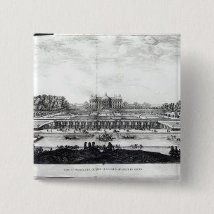 Perspective View of the garden fa�ade 2 Inch Square Button