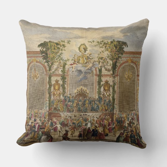 Perspective View of the Interior of the Room of th Throw Pillow (Front)