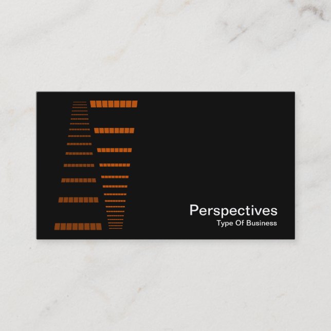 Perspectives - Orange and White on Black Business Card (Front)