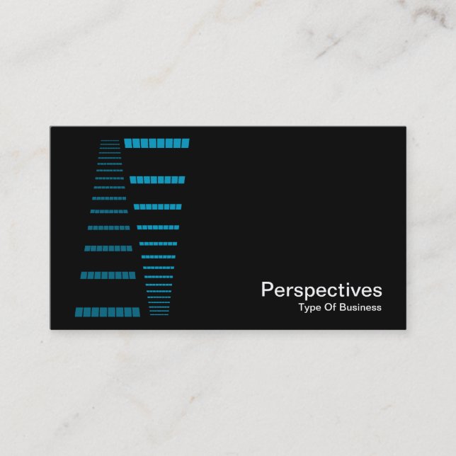 Perspectives - Sky Blue and White on Black Business Card (Front)