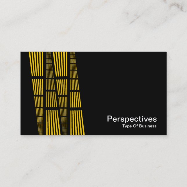 Perspectives v2 - Amber and White on Black Business Card (Front)