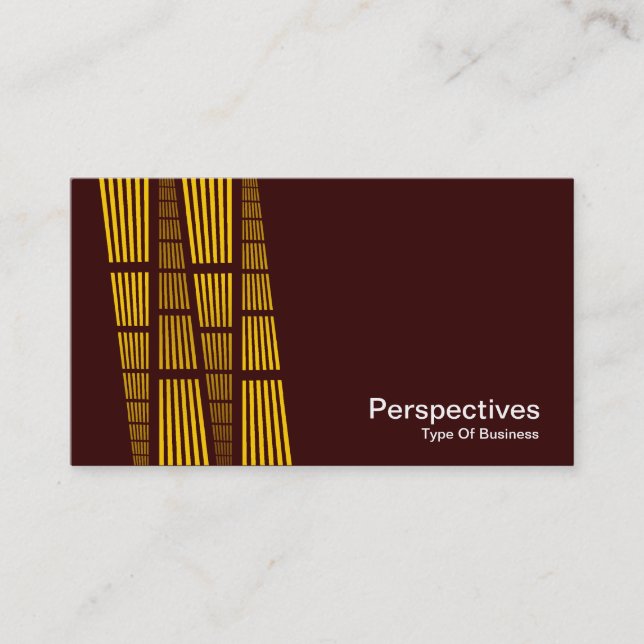 Perspectives v2 - Amber and White on Dark Brown Business Card (Front)