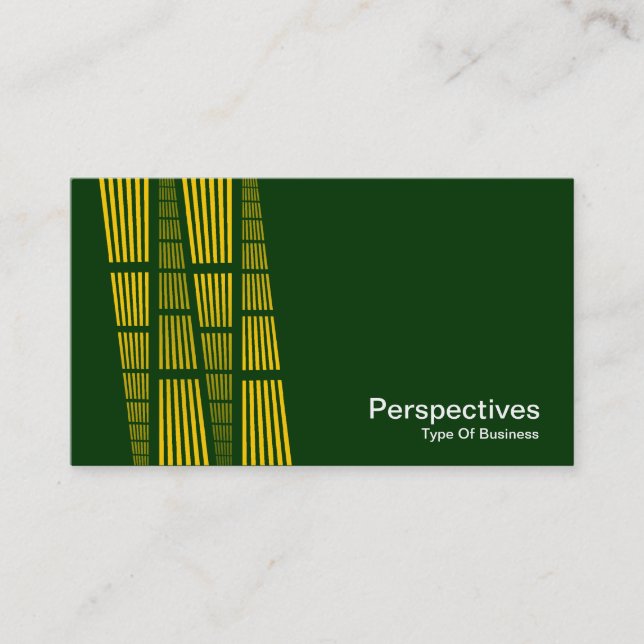 Perspectives v2 - Amber and White on Dark Green Business Card (Front)