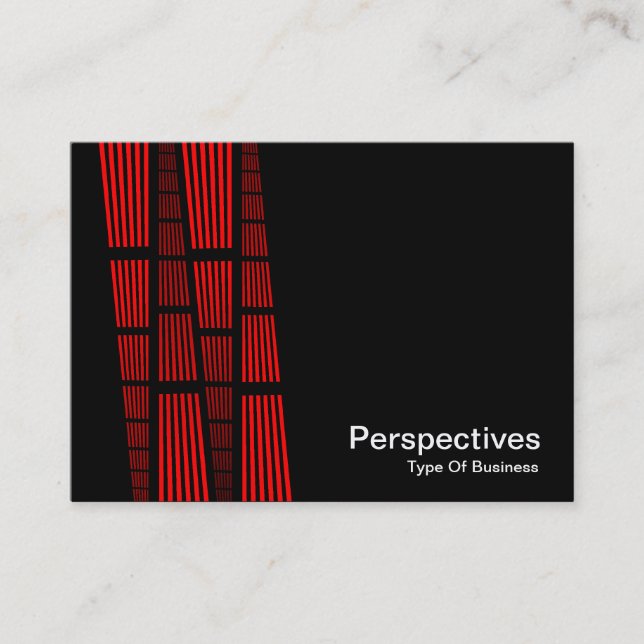 Perspectives v2 - Red and White on Black Business Card (Front)