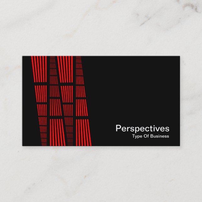 Perspectives v2 - Red and White on Black Business Card (Front)