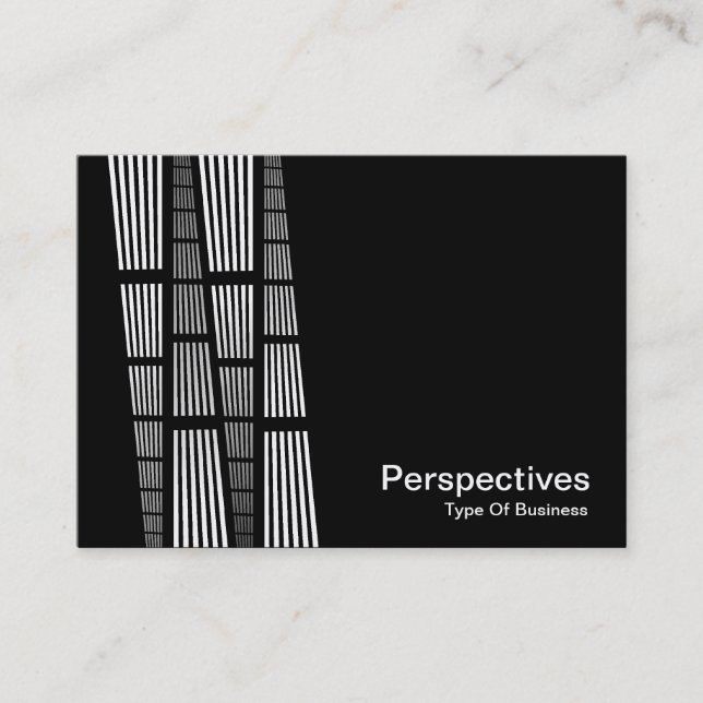 Perspectives v2 - White on Black Business Card (Front)
