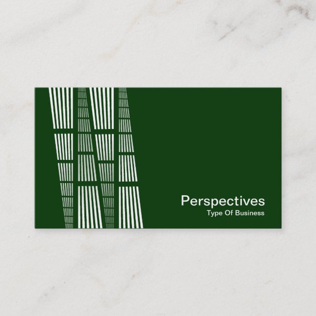 Perspectives v2 - White on Dark Green Business Card (Front)