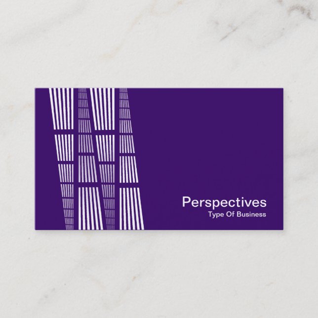 Perspectives v2 - White on Deep Purple Business Card (Front)