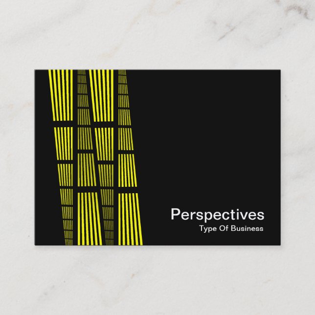Perspectives v2 - Yellow and White on Black Business Card (Front)