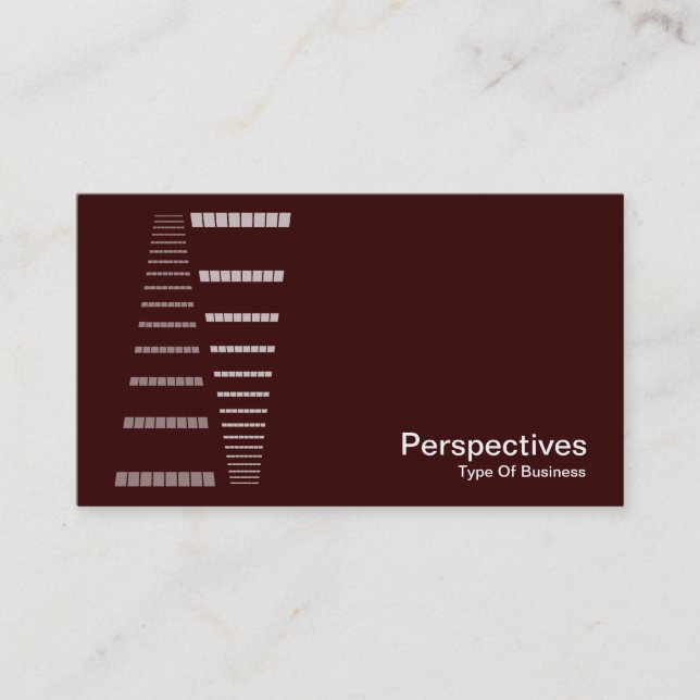 Perspectives - White on Dark Brown Business Card (Front)