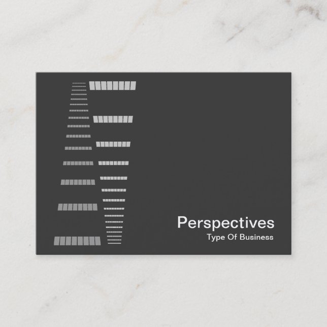 Perspectives - White on Dark Grey Business Card (Front)