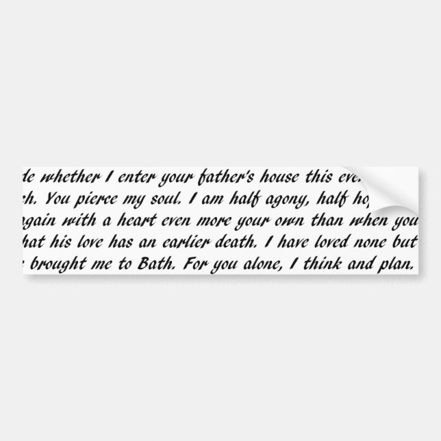 Persuasion Text Bumper Sticker (Front)