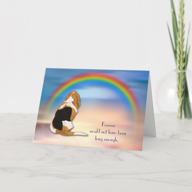 Perte de Basset Hound Carte de Sympathie arc-en-ci (Devant)