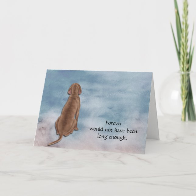 Perte de carte de sympathie de chien Weimaraner ro (Devant)