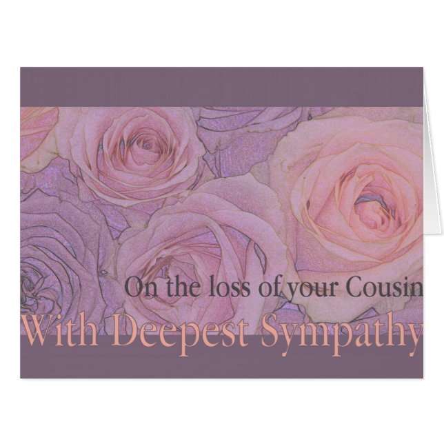 Perte de cousin Carte rose de sympathie (Devant horizontal)