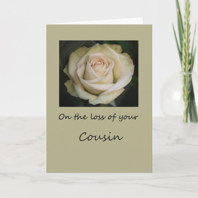 Perte de cousin Carte rose de sympathie (Devant)